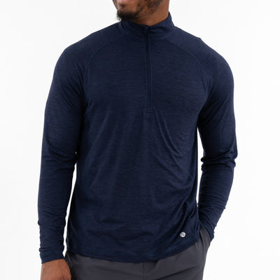 Tailwind Performance Q-Zip | Heather - Fleet Navy/Nightshade