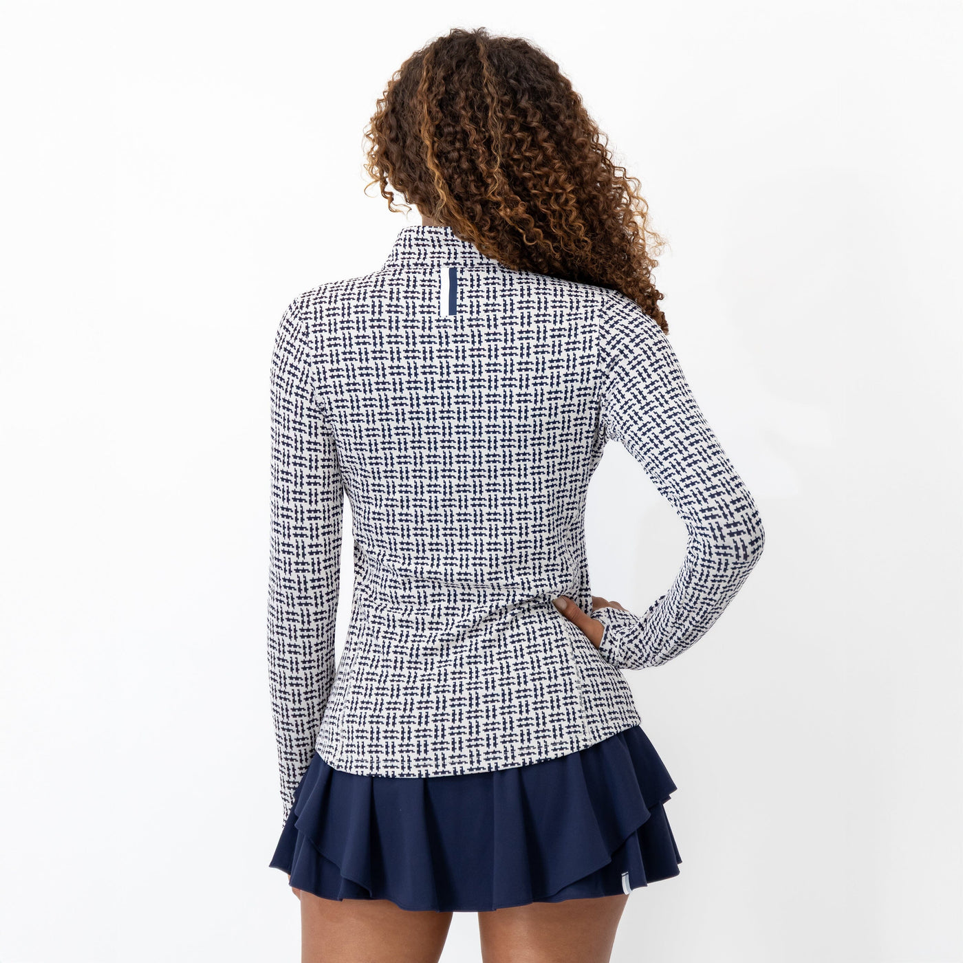 Tatra Jacquard Performance Q-Zip | The Tatra Jacquard - Ivory/Fleet Navy