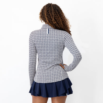 Tatra Jacquard Performance Q-Zip | The Tatra Jacquard - Ivory/Fleet Navy