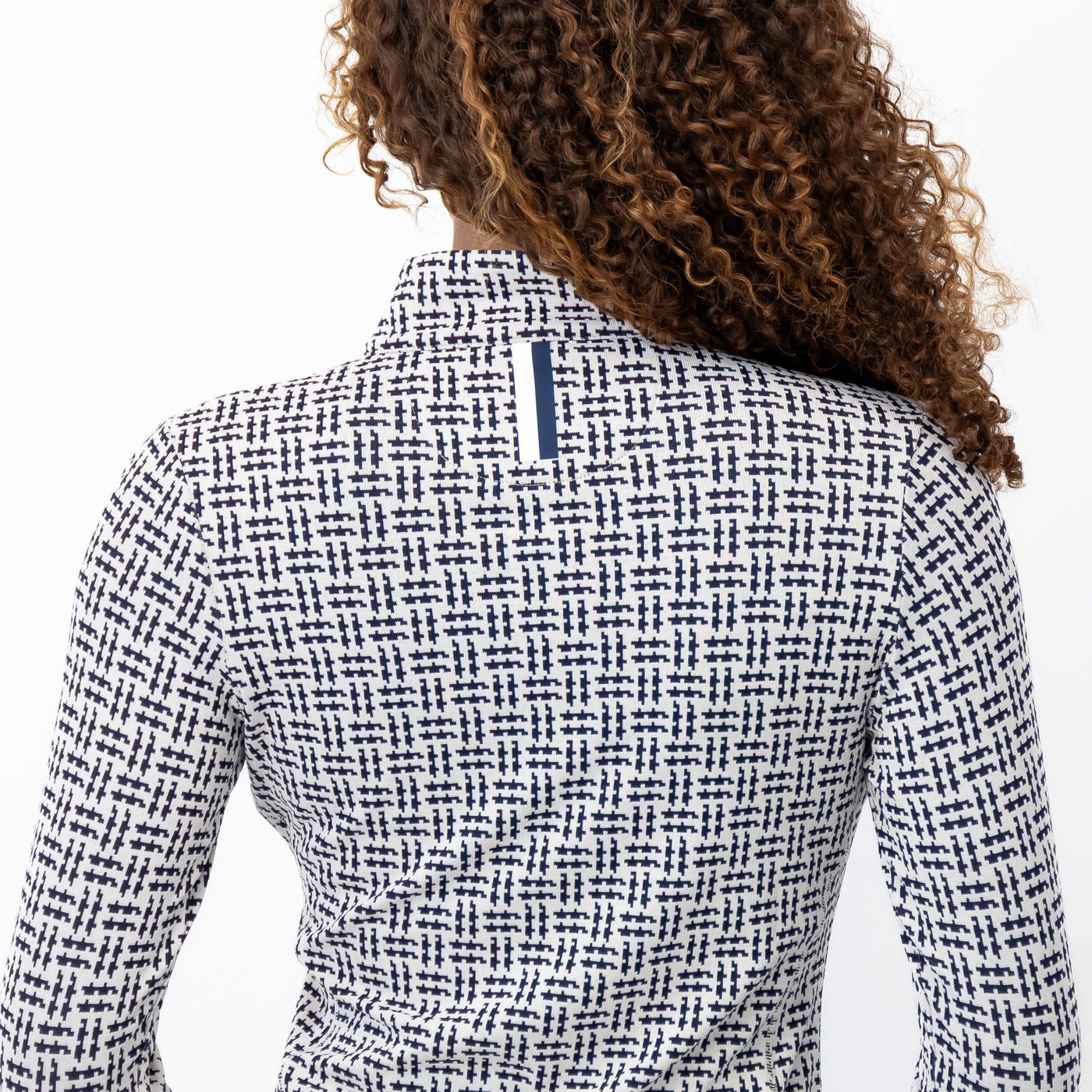 Tatra Jacquard Performance Q-Zip | The Tatra Jacquard - Ivory/Fleet Navy