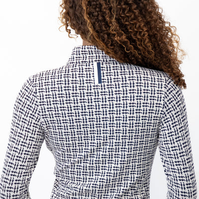 Tatra Jacquard Performance Q-Zip | The Tatra Jacquard - Ivory/Fleet Navy
