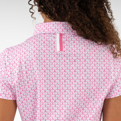 Team Pink Performance Polo | The Team Pink - White/Spring Pink