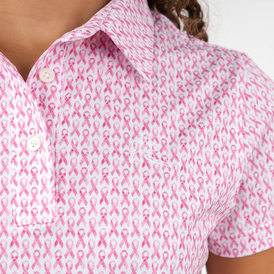 Team Pink Performance Polo | The Team Pink - White/Spring Pink