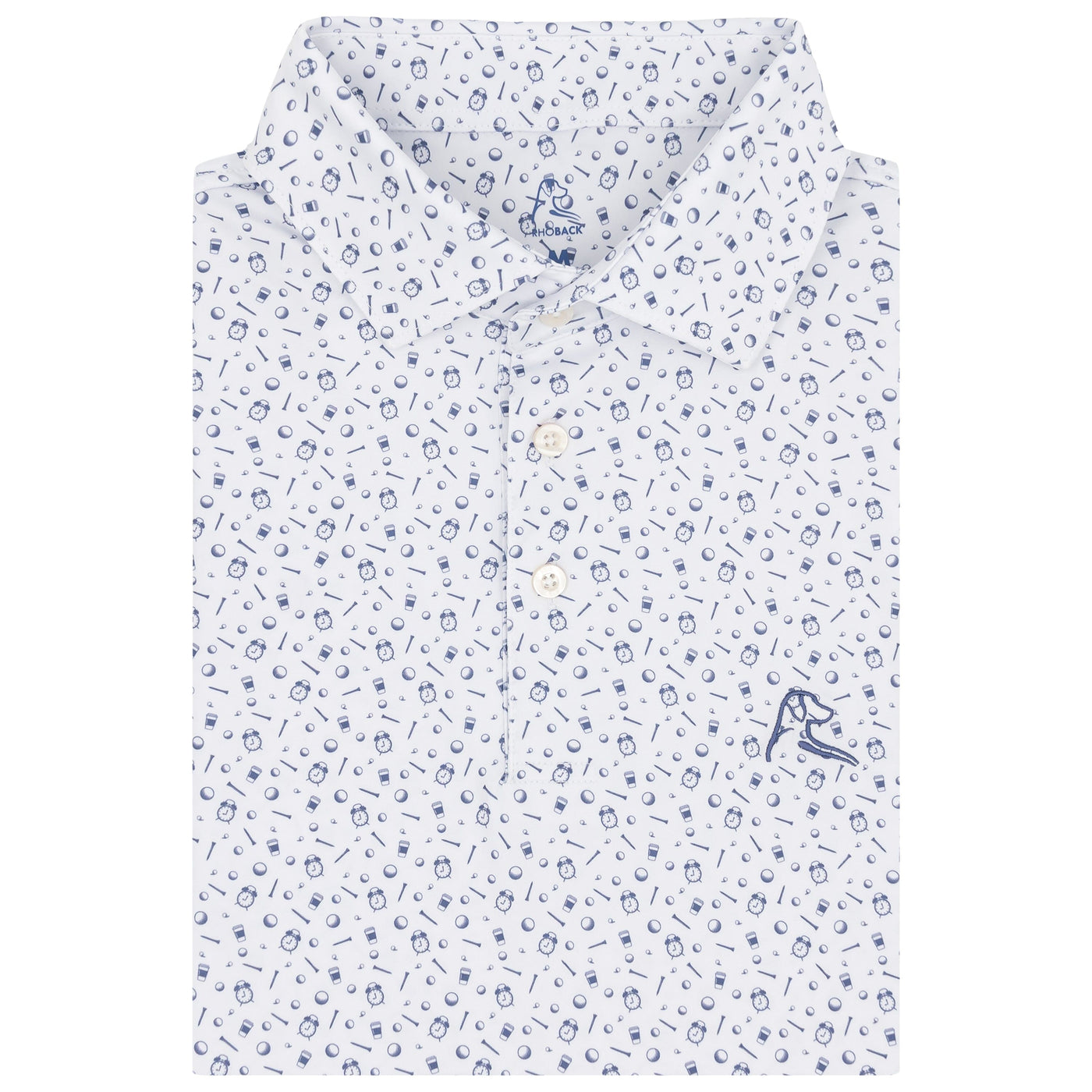 The Tee Time | Performance Polo | The Tee Time - White/Dusk Blue