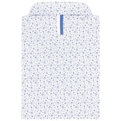 The Tee Time | Performance Polo | The Tee Time - White/Dusk Blue