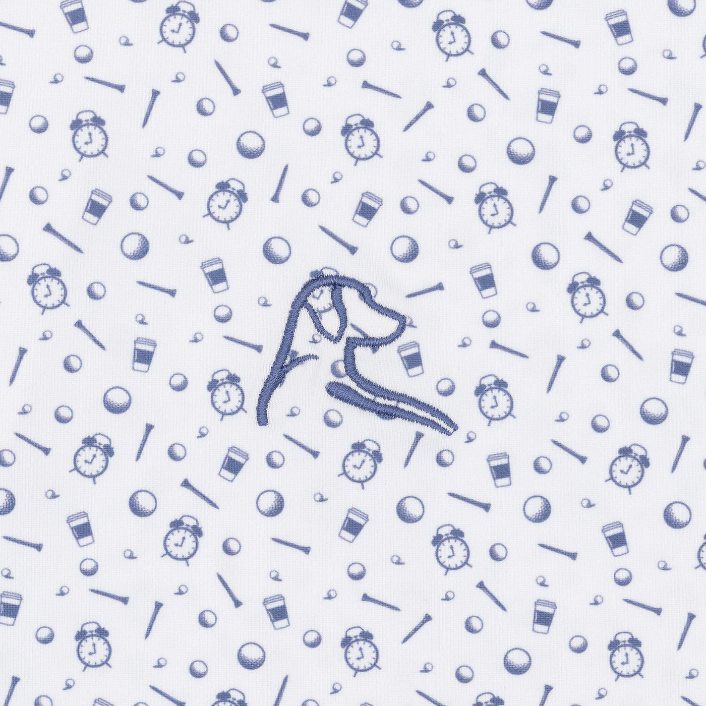 The Tee Time | Performance Polo | The Tee Time - White/Dusk Blue