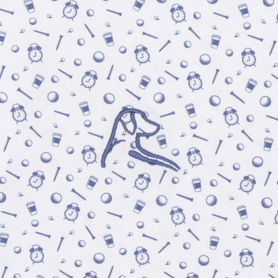 The Tee Time | Performance Polo | The Tee Time - White/Dusk Blue