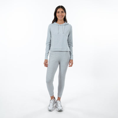 Tempo Performance Hoodie | Heather - Stainless Steel/White