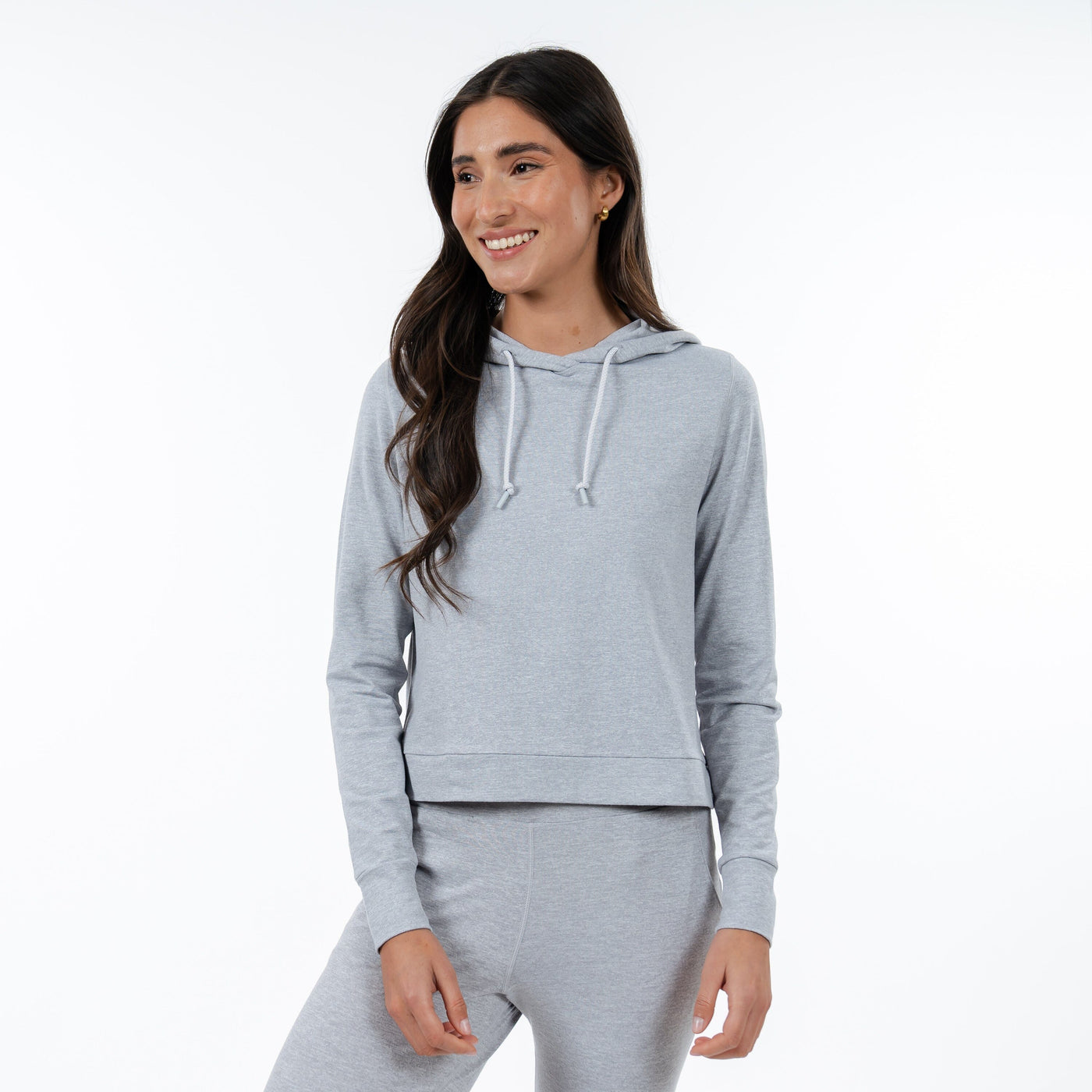 Tempo Performance Hoodie | Heather - Stainless Steel/White