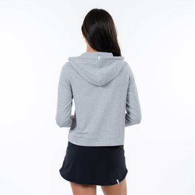 Tempo Performance Hoodie | Heather - Stainless Steel/White