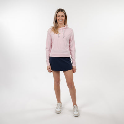 Tempo Performance Hoodie | Heather - Lotus Pink/White