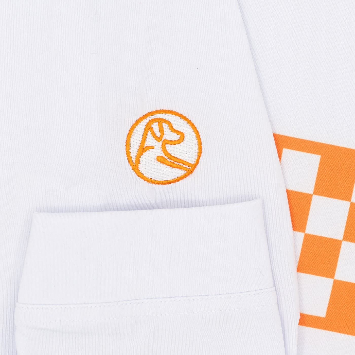 Tennessee Checker Stripe Collegiate Q-Zip | The Tennessee Checker Stripe - White/Horizon Orange