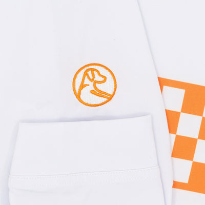 Tennessee Checker Stripe Collegiate Q-Zip | The Tennessee Checker Stripe - White/Horizon Orange