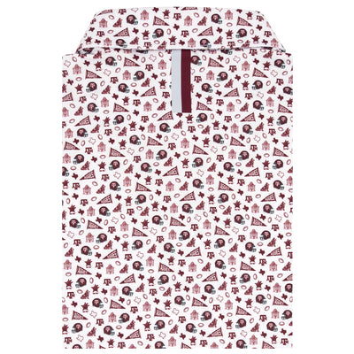 The Texas A&M Gameday | Collegiate Polo | The Texas A&M Gameday - White/Burgundy