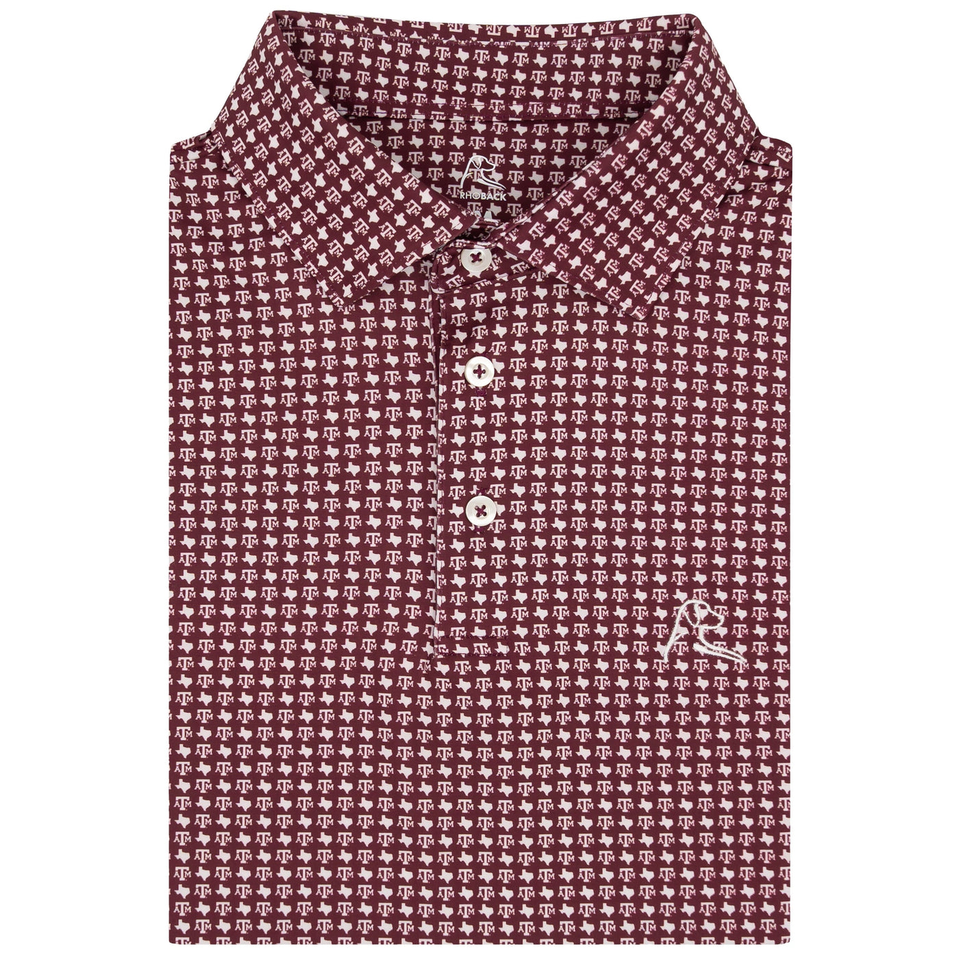 The Texas A&M Gig 'Em Aggies® | Collegiate Polo | The Texas A&M Gig 'Em Aggies® - Burgundy/White