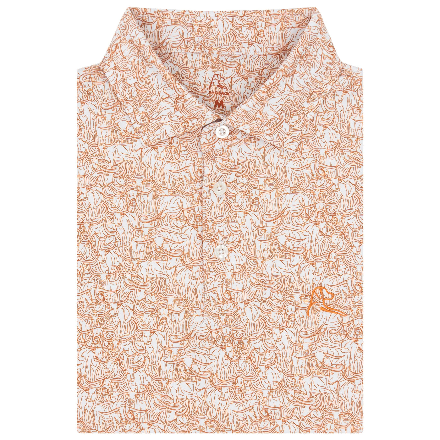 The Texas Bevo | Collegiate Polo | The Texas Bevo - White/Rust Orange