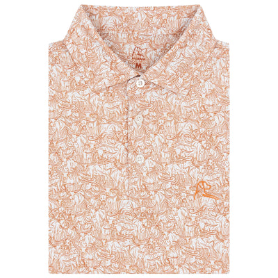 The Texas Bevo | Collegiate Polo | The Texas Bevo - White/Rust Orange