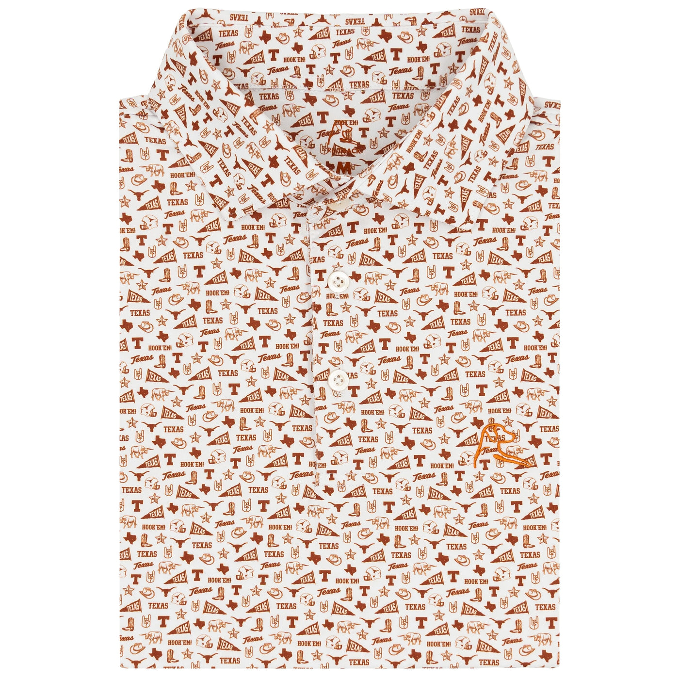 The Texas Gameday | Collegiate Polo | The Texas Gameday - White/Rust Orange