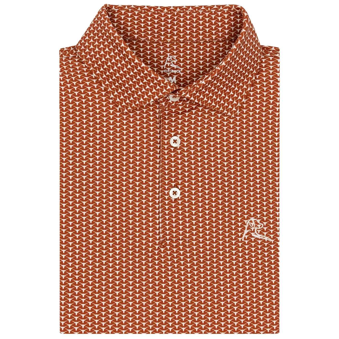 The Texas Horns | Collegiate Polo | The Texas Horns - Rust Orange/White
