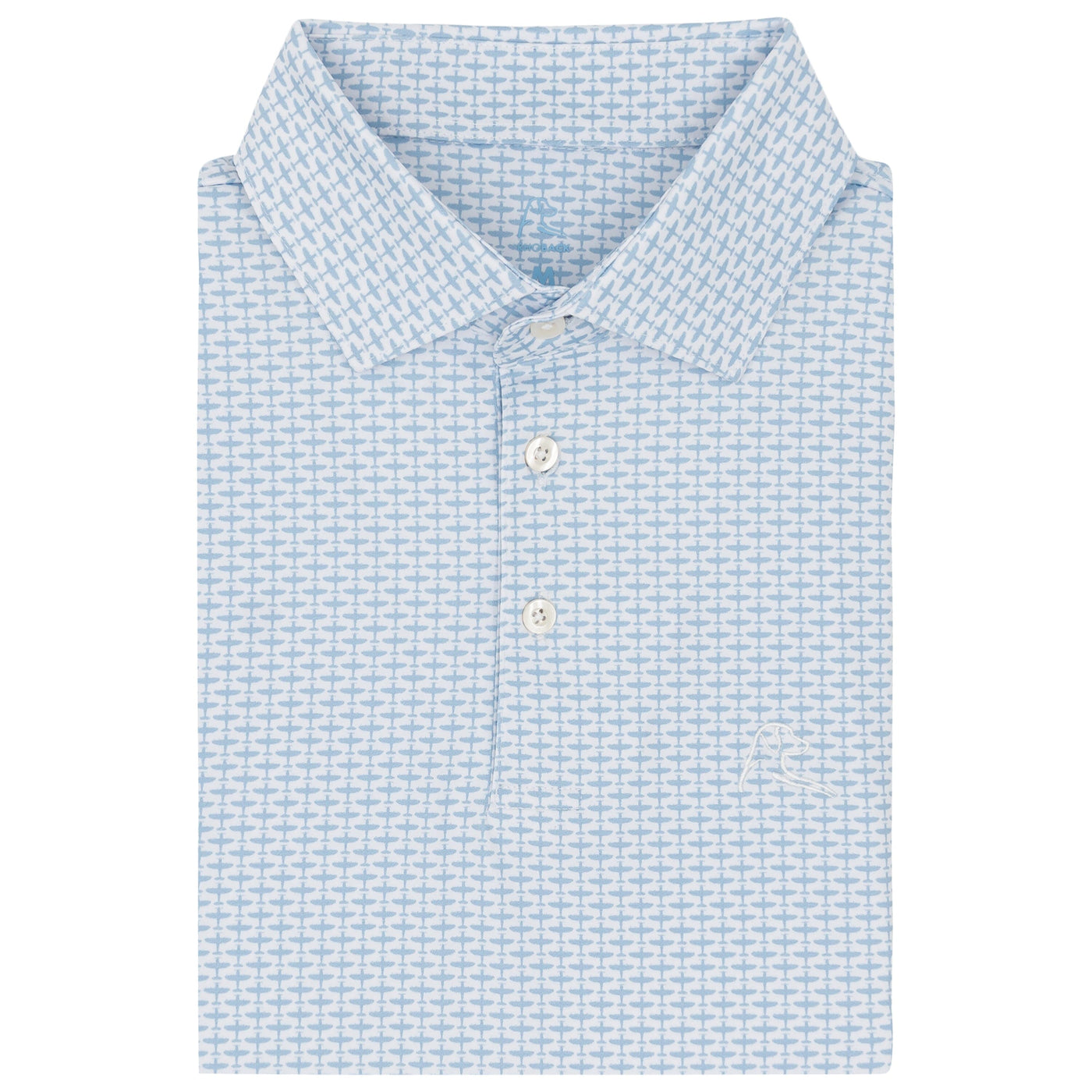 The Thunderbolt | Performance Polo | The Thunderbolt - White/Zenith Blue