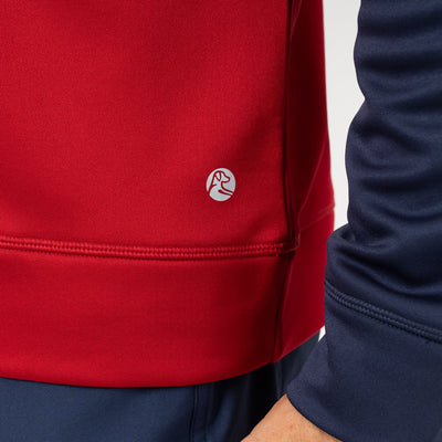 Knoll Performance Half-Zip | The Triple Block - White/Cardinal Red/Fleet Navy