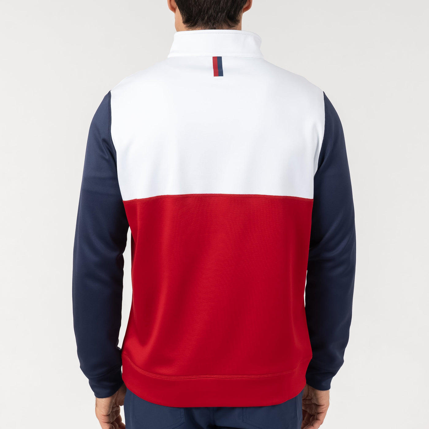 Knoll Performance Half-Zip | The Triple Block - White/Cardinal Red/Fleet Navy
