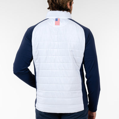 Fulton Hybrid Jacket | The Triple Block - White/Cardinal Red/Fleet Navy - USA
