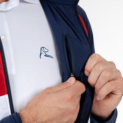 Fulton Hybrid Jacket | The Triple Block - White/Cardinal Red/Fleet Navy - USA