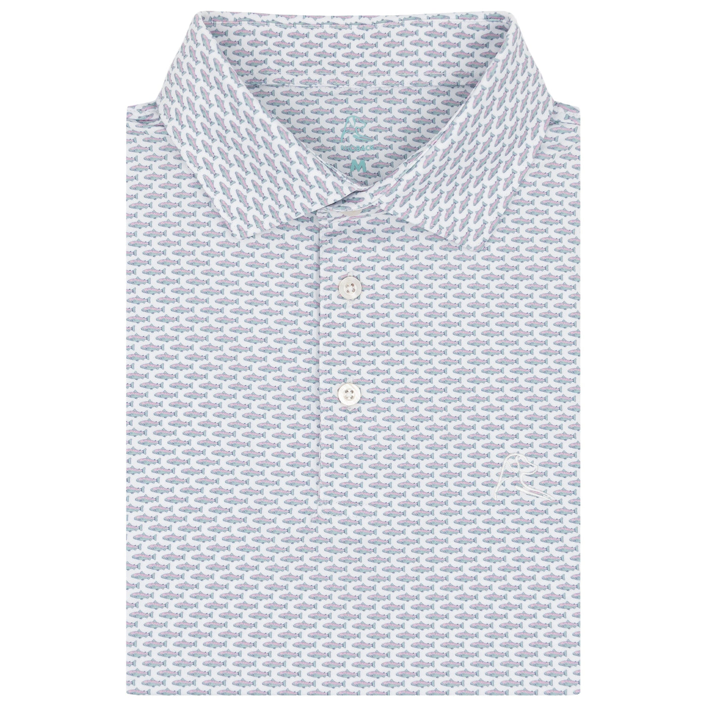 The Trout | Performance Polo | The Trout - White/Antigua Green