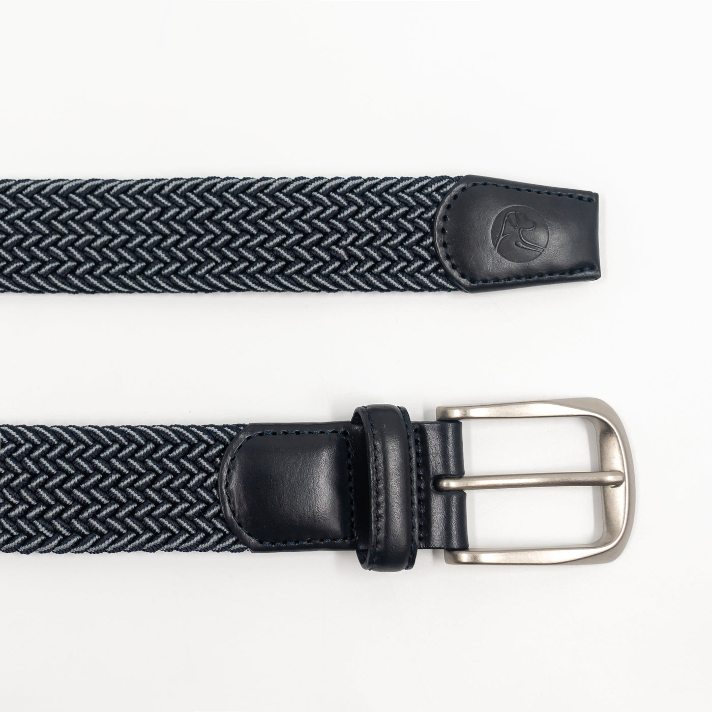 Flex Stretch Belt | The Two Color Weave - Fleet Navy/Thunder Grey