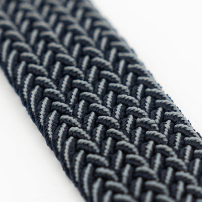 Flex Stretch Belt | The Two Color Weave - Fleet Navy/Thunder Grey
