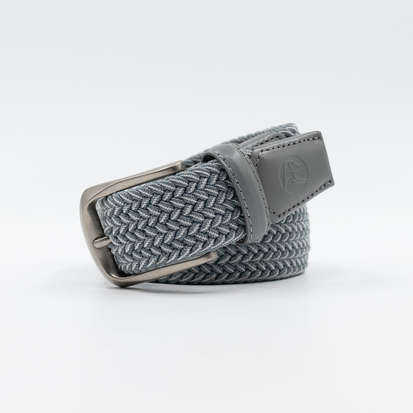 Flex Stretch Belt | The Two Color Weave - Thunder Grey/White