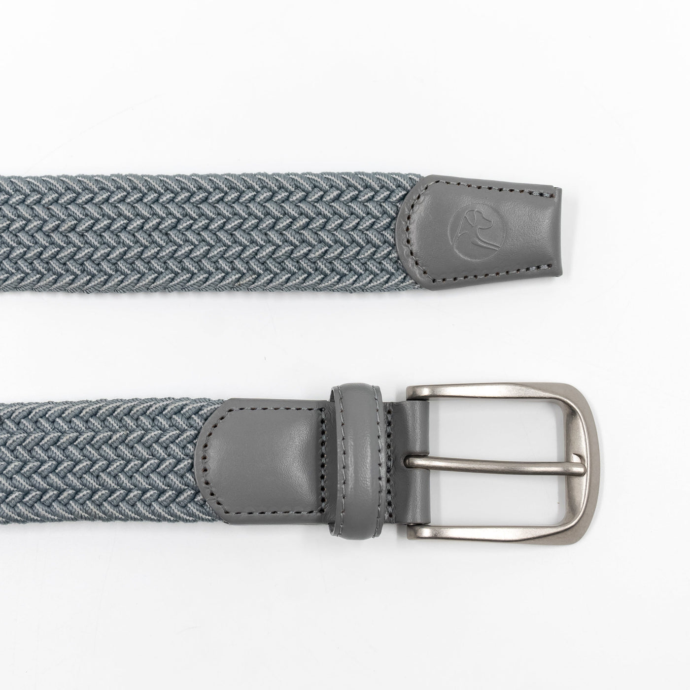 Flex Stretch Belt | The Two Color Weave - Thunder Grey/White
