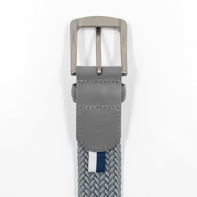 Flex Stretch Belt | The Two Color Weave - Thunder Grey/White