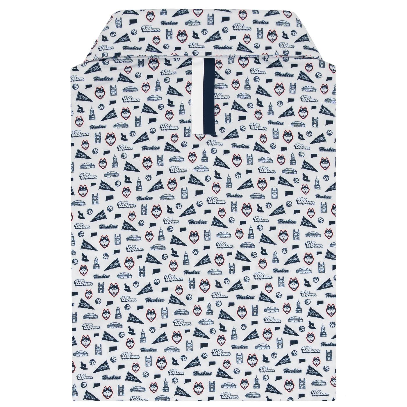 The UConn Gameday | Collegiate Polo | The UConn Gameday - White/Indigo Blue