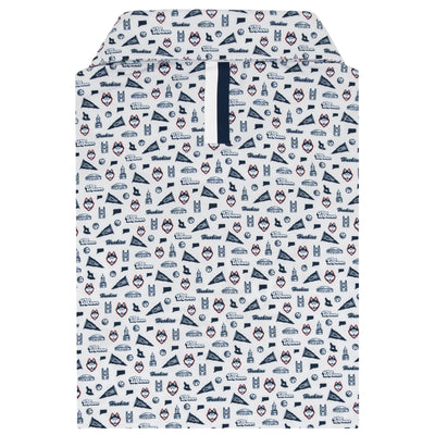 The UConn Gameday | Collegiate Polo | The UConn Gameday - White/Indigo Blue