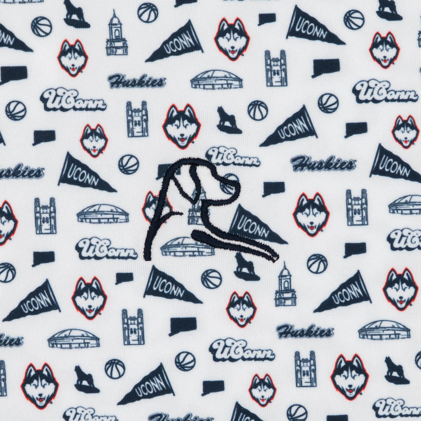 The UConn Gameday | Collegiate Polo | The UConn Gameday - White/Indigo Blue