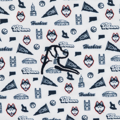 The UConn Gameday | Collegiate Polo | The UConn Gameday - White/Indigo Blue