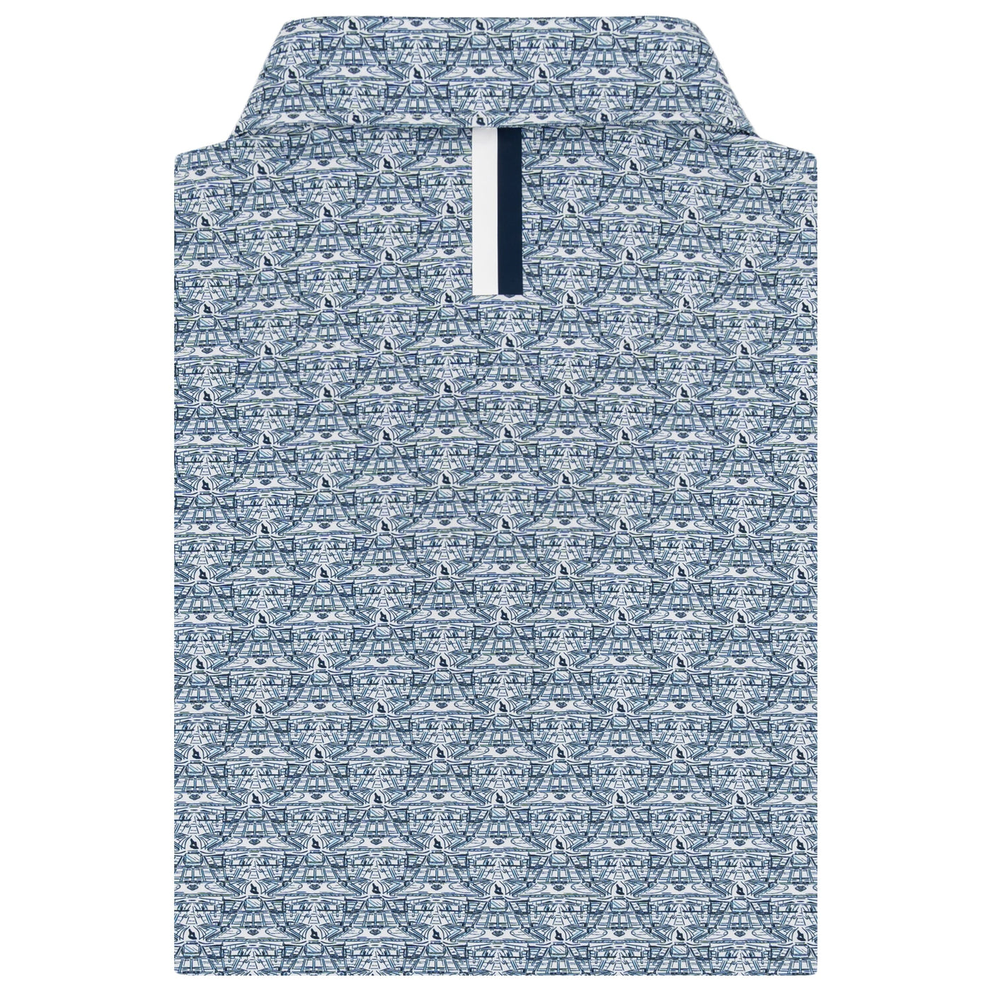 The UConn Gampel Pavilion | Collegiate Polo | The UConn Gampel Pavilion - White/Indigo Blue