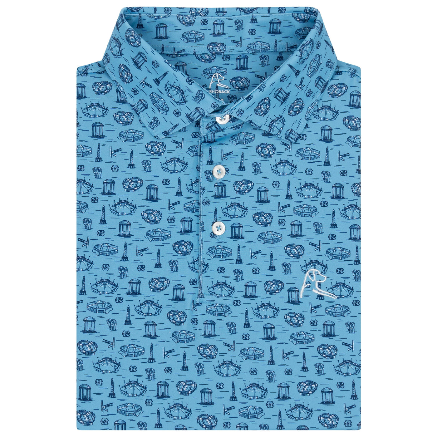 The UNC Carolina Blue™ | Collegiate Polo | The UNC Carolina Blue™ - Powder Blue/Admiral Navy