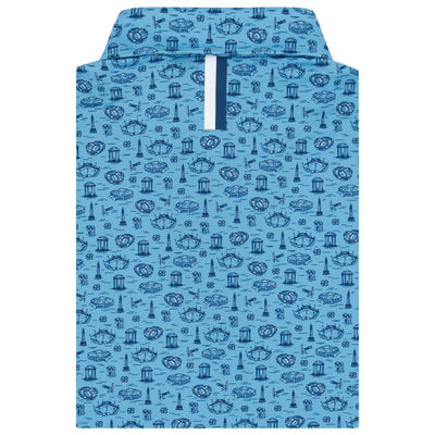 The UNC Carolina Blue™ | Collegiate Polo | The UNC Carolina Blue™ - Powder Blue/Admiral Navy