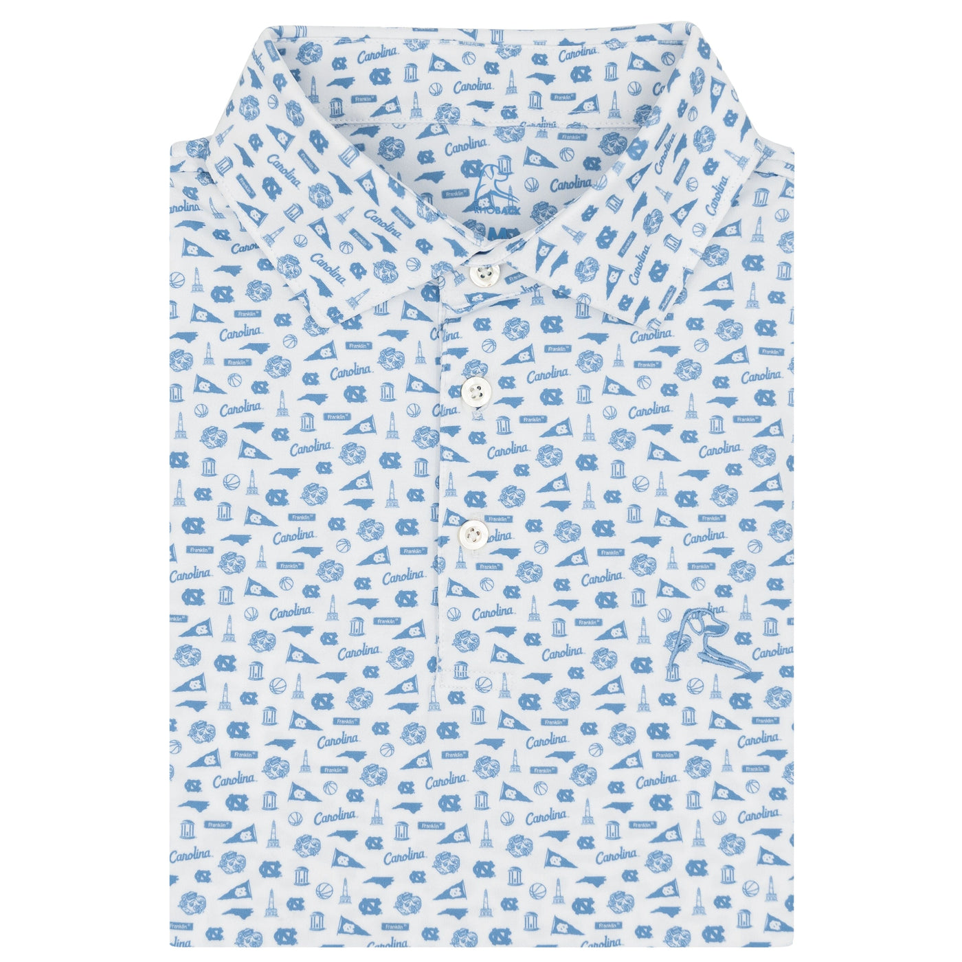 The UNC Gameday | Collegiate Polo | The UNC Gameday - White/Powder Blue