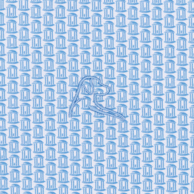 The UNC Old Well | Collegiate Polo | The UNC Old Well - White/Powder Blue