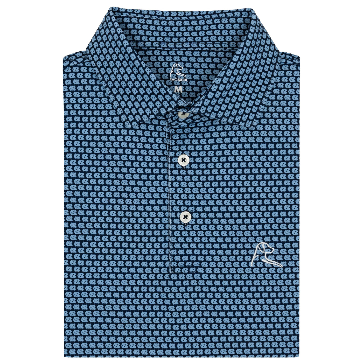 The UNC Tar Heel™ | Collegiate Polo | The UNC Tar Heel™ - Admiral Navy/Powder Blue