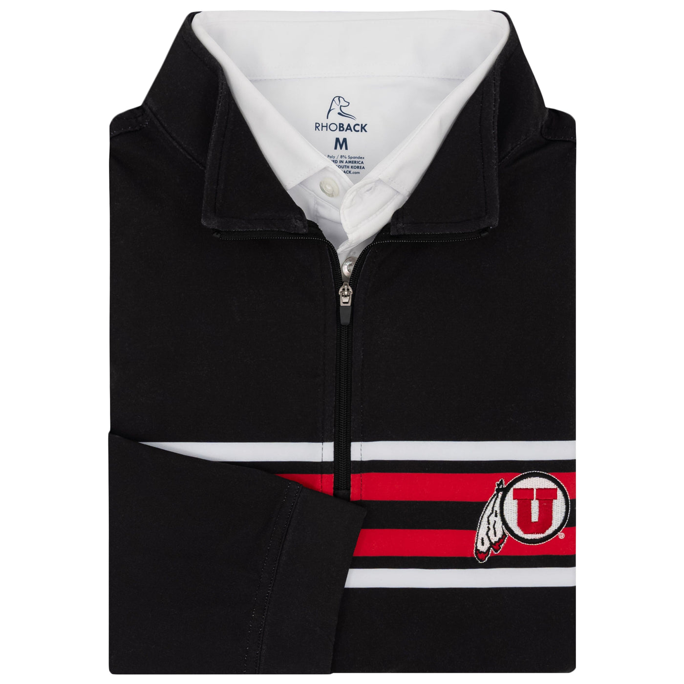 Utah Helmet Stripe Collegiate Q-Zip | The Utah Helmet Stripe - Black/Roar Red