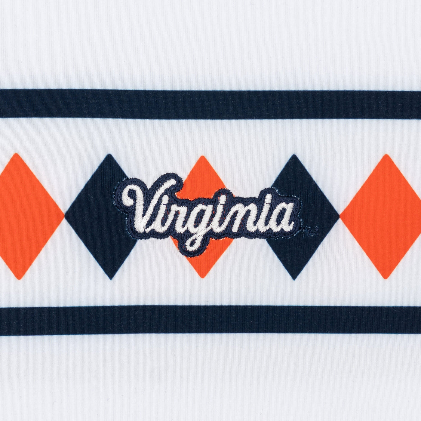 UVA Argyle Stripe Collegiate Q-Zip | The UVA Argyle Stripe - White/Admiral Navy