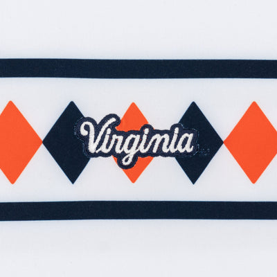 UVA Argyle Stripe Collegiate Q-Zip | The UVA Argyle Stripe - White/Admiral Navy