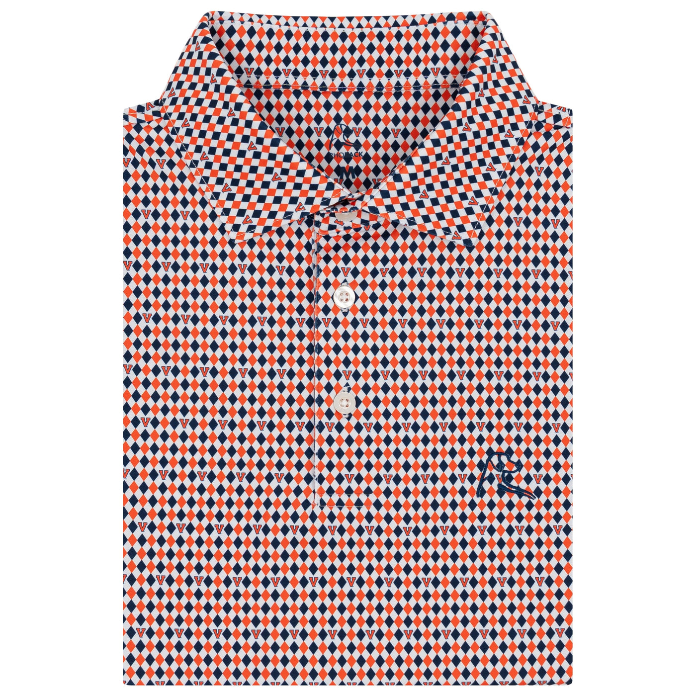 The UVA Argyle | Collegiate Polo | The UVA Argyle - White/Blaze Orange