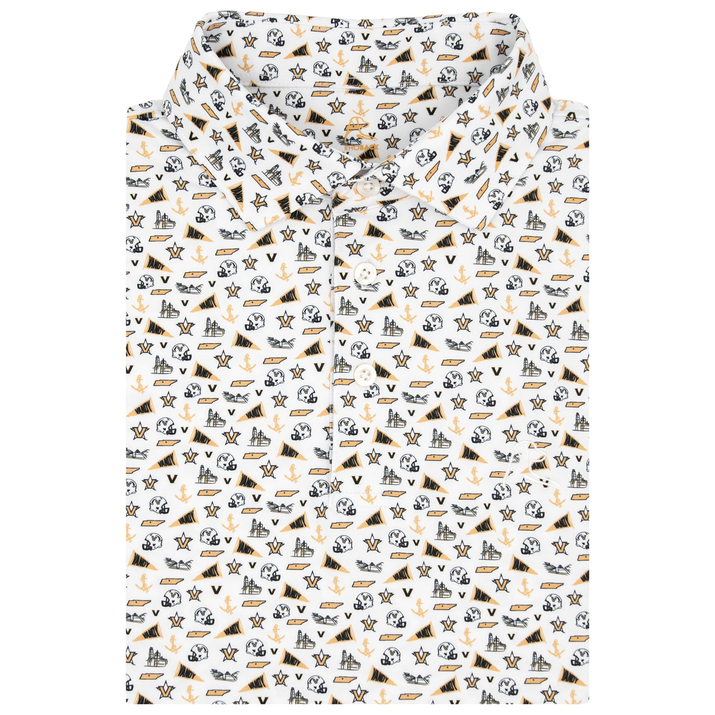 The Vanderbilt Gameday | Collegiate Polo | The Vanderbilt Gameday - White/Sierra Gold