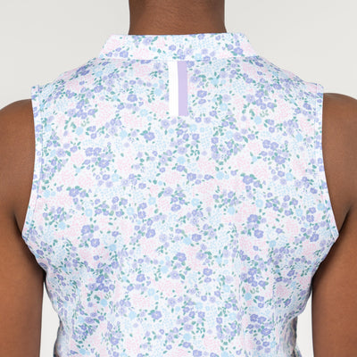 Garden Sleeveless Zip | The Garden - White/Lilac